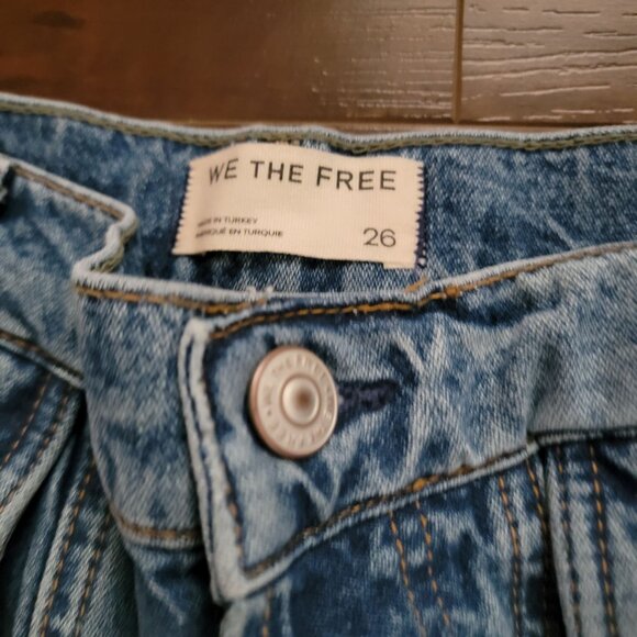 Free People Havasu Slouchy Cropped Jeans Jorts Womens 26 Oversized Y2K 90s Relax - Picture 5 of 9